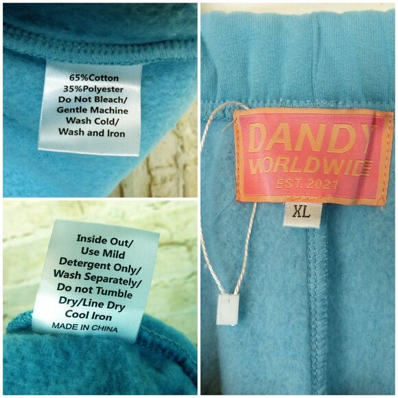 Dandy Worldwide Sweatpants Womens XL Blue Gift Giving Floral Embroidered Lounge - Picture 13 of 16